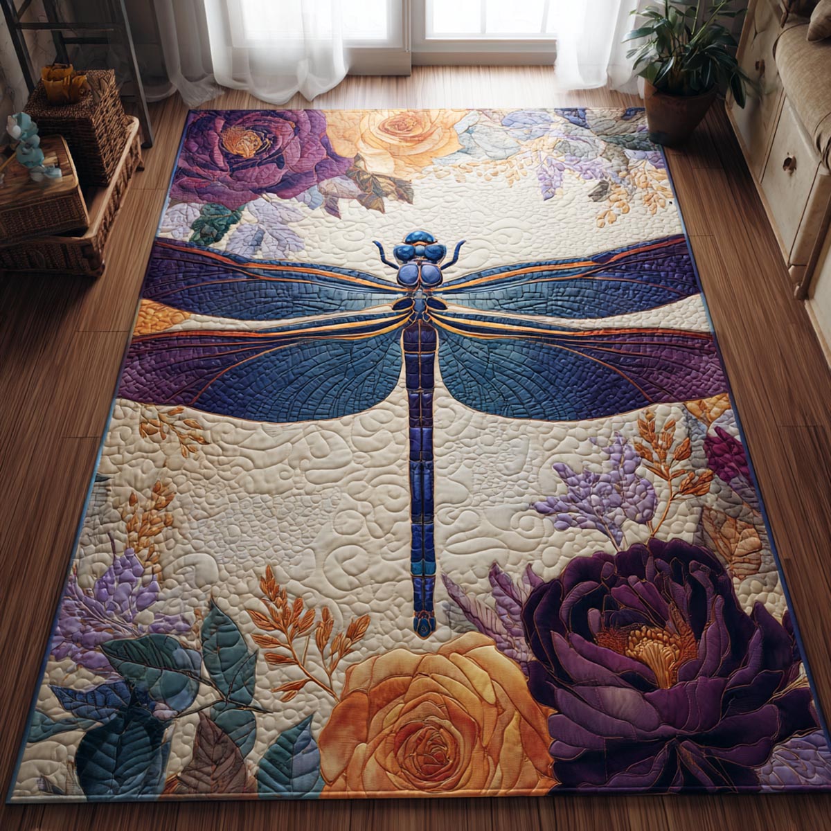 Dragonfly Whisper Area Rug - Non-Slip Washable 3D Print Rug for Living Room & BedroomTVC2108335