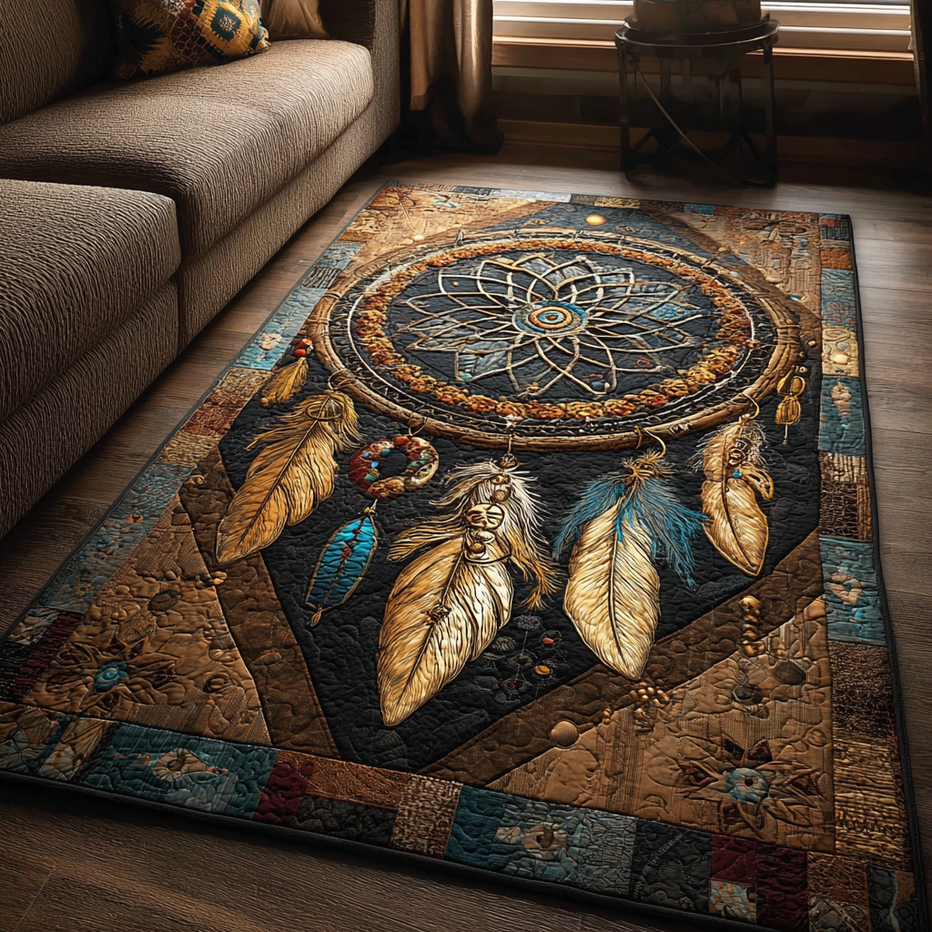 Dreamcatcher Echo Area Rug - Non-Slip Washable 3D Print Rug for Living Room & BedroomTVC2108335
