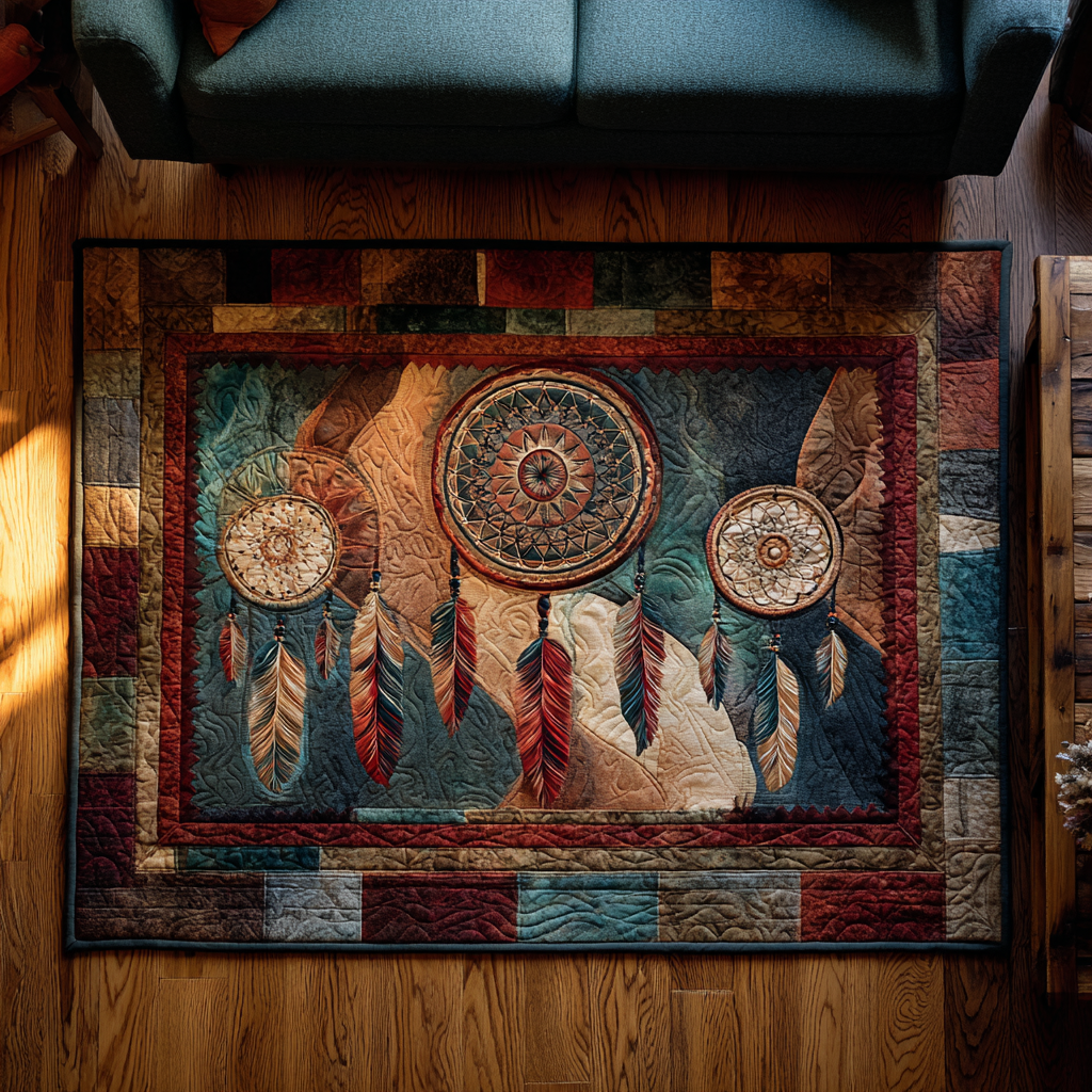 Dreamcatcher Peace Area Rug - Non-Slip Washable 3D Print Rug for Living Room & BedroomTVC2108334