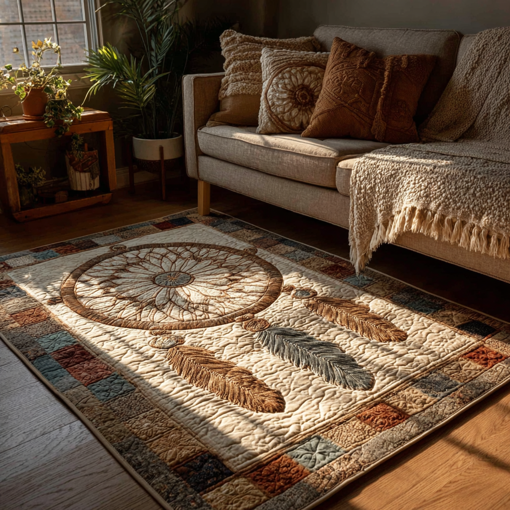 Dreamcatcher Whisper Area Rug - Non-Slip Washable 3D Print Rug for Living Room & BedroomTVC2108334