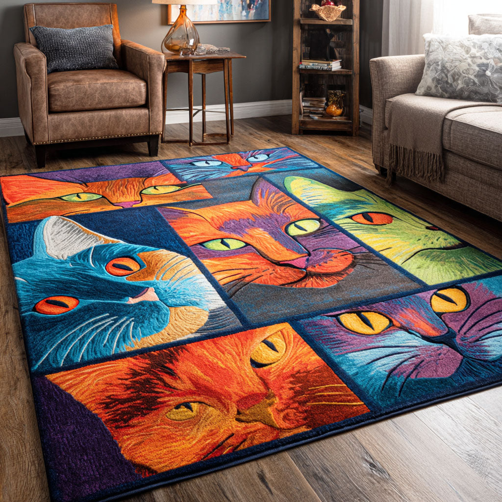 Dreamy Cat Tales Area Rug - Non-Slip Washable 3D Print Rug for Living Room & BedroomTVC2108334