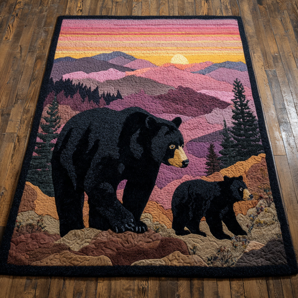 Dusk Bear Wanderer Area Rug - Non-Slip Washable 3D Print Rug for Living Room & BedroomTVC2108334