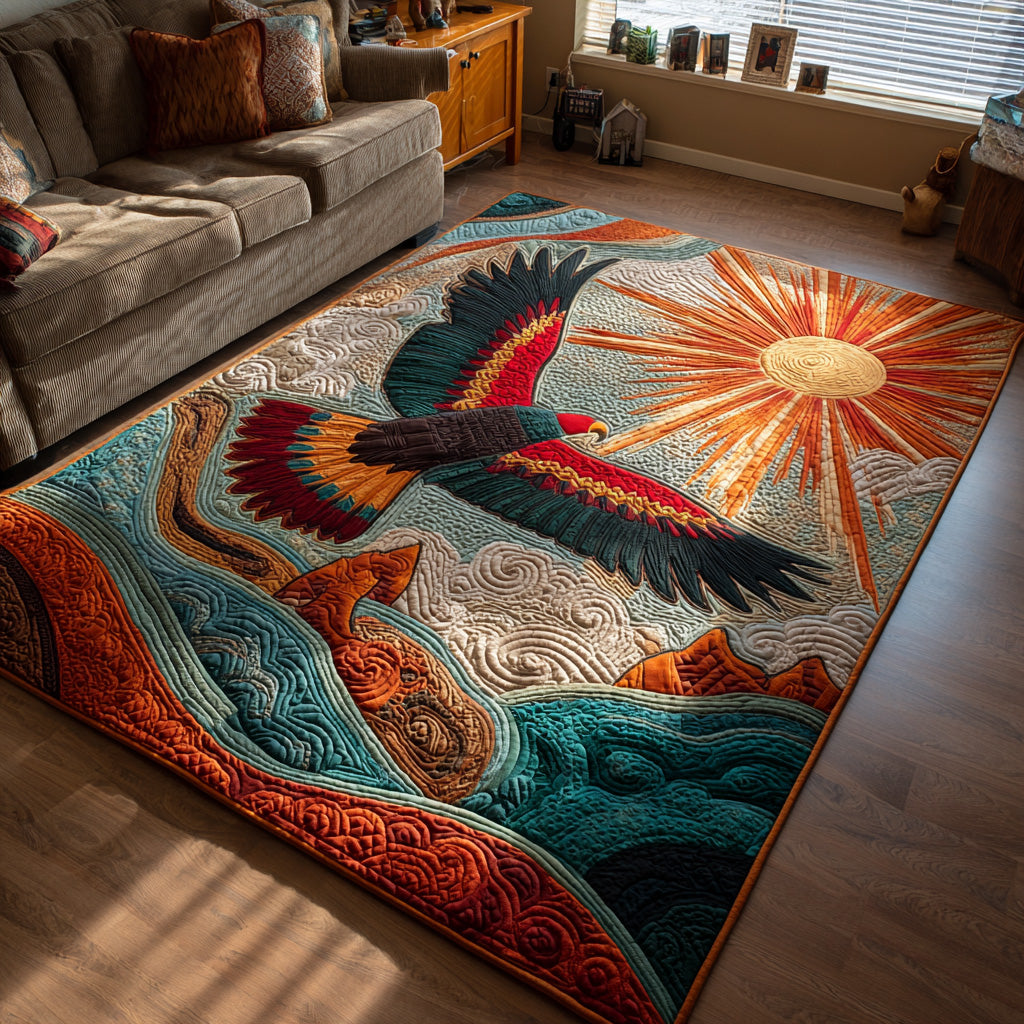 Eagle Sunrise Area Rug - Non-Slip Washable 3D Print Rug for Living Room & BedroomTVC2108334