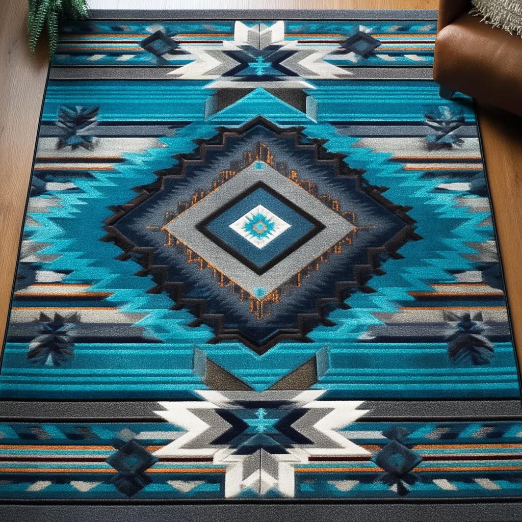 Earth Geometry Area Rug - Non-Slip Washable 3D Print Rug for Living Room & BedroomTVC2108334