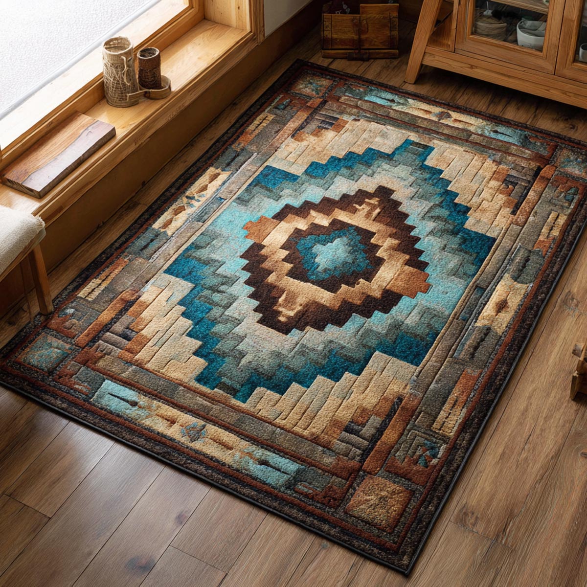 Earth Heritage Area Rug - Non-Slip Washable 3D Print Rug for Living Room & BedroomTVC2108334