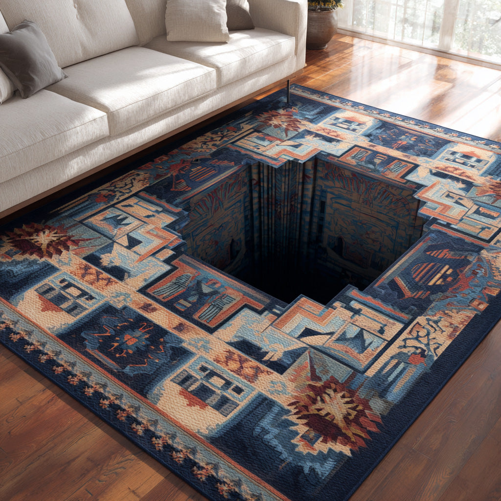 Earth Tones Area Rug - Non-Slip Washable 3D Print Rug for Living Room & BedroomTVC2108215