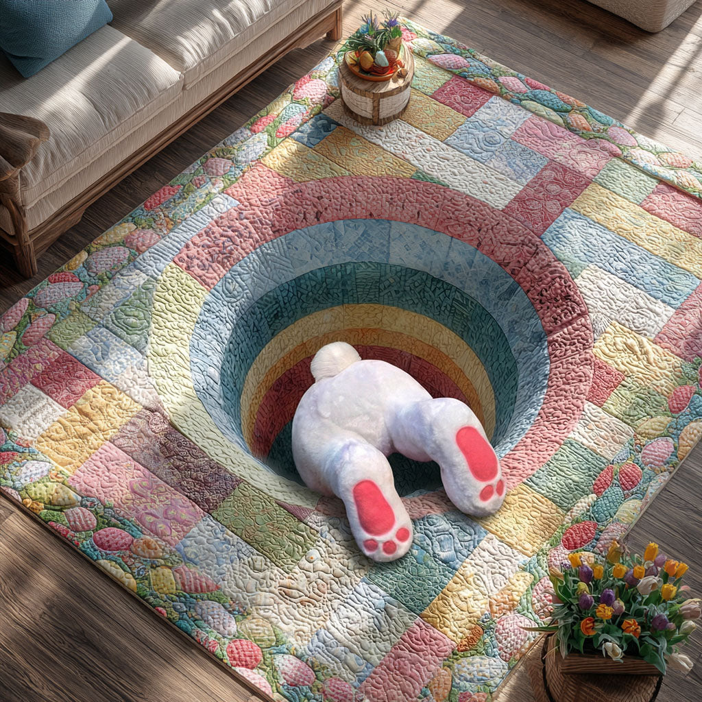 Easter Bunny Hideaway Area Rug - Non-Slip Washable 3D Print Rug for Living Room & BedroomTVC2108333