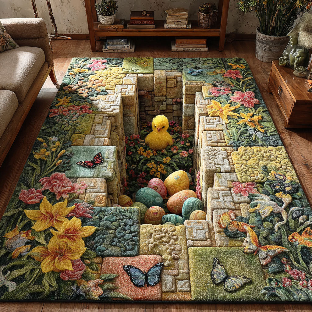 Easter Chick Patch Area Rug - Non-Slip Washable 3D Print Rug for Living Room & BedroomTVC2108333