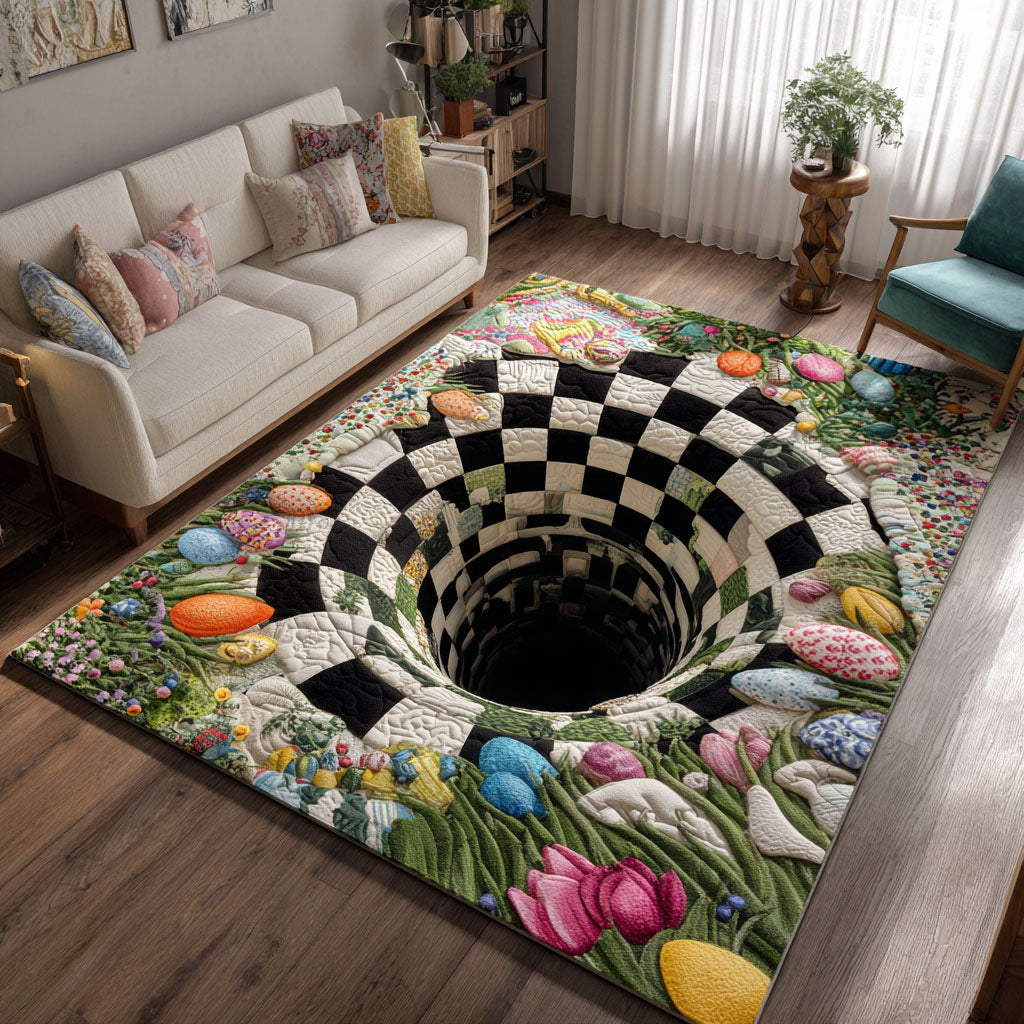 Easter Egg Garden Trail Area Rug - Non-Slip Washable 3D Print Rug for Living Room & BedroomTVC2108333
