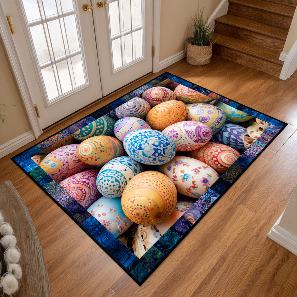 Easter Egg Wonderland Area Rug - Non-Slip Washable 3D Print Rug for Living Room & BedroomTVC2108333