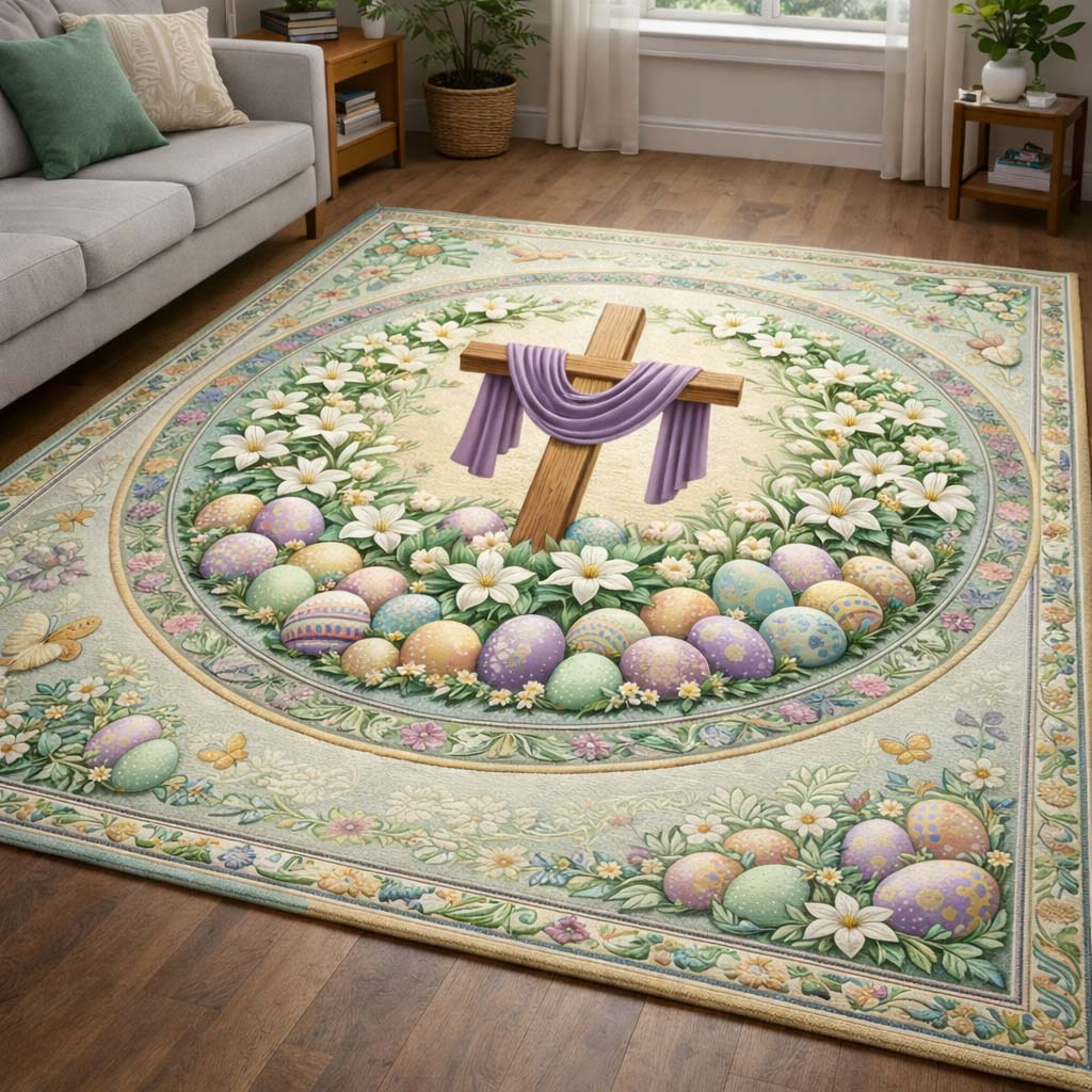 Easter Elegance Area Rug - Non-Slip Washable 3D Print Rug for Living Room & BedroomTVC2108421