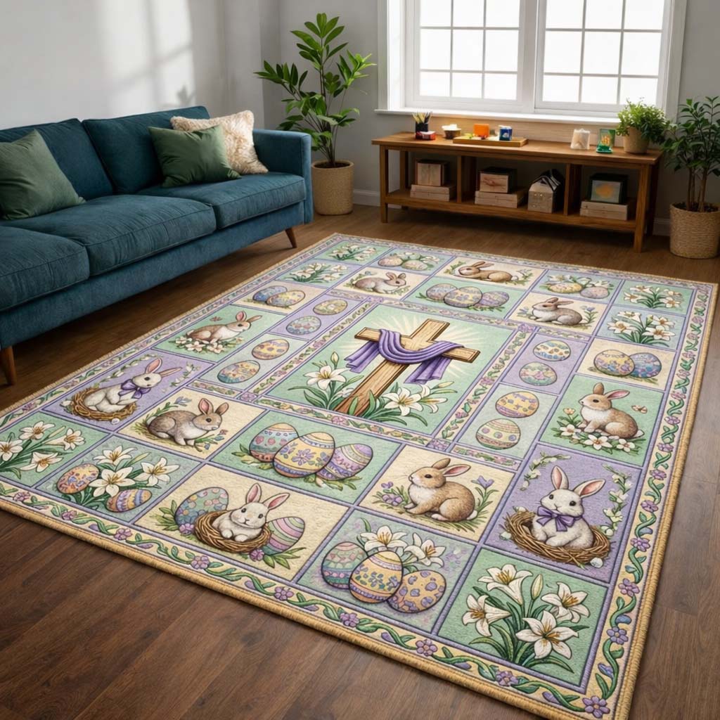 Easter Serenity Area Rug - Non-Slip Washable 3D Print Rug for Living Room & BedroomTVC2108237