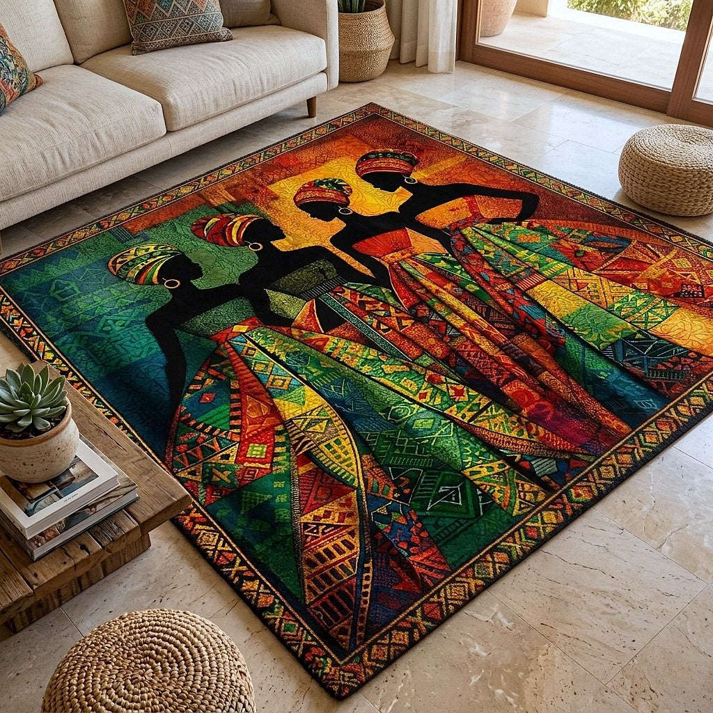 Ebony Glow Area Rug - Non-Slip Washable 3D Print Rug for Living Room & BedroomTVC2108420