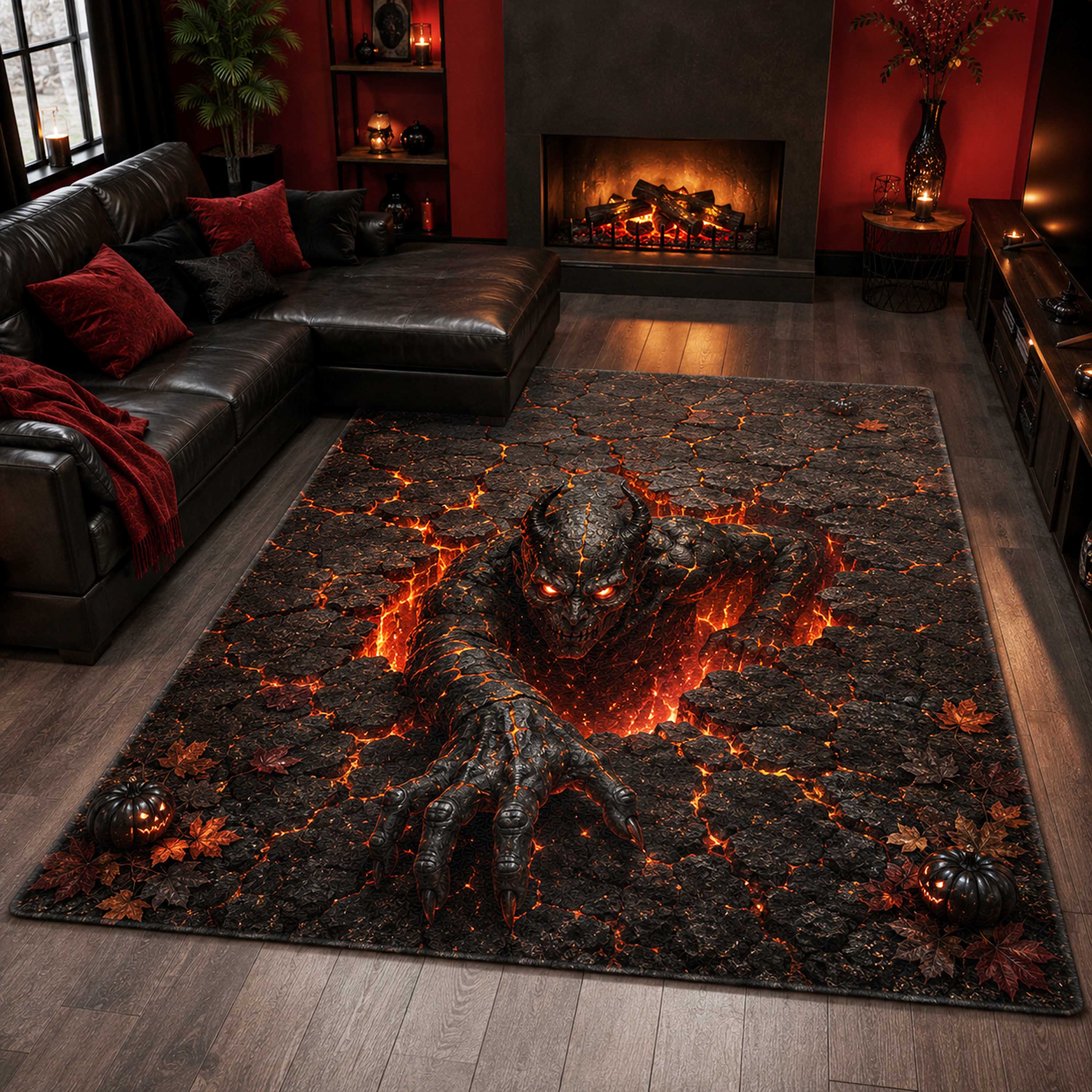 Eerie Hollow Area Rug - Non-Slip Washable 3D Print Rug for Living Room & BedroomTVC2108332