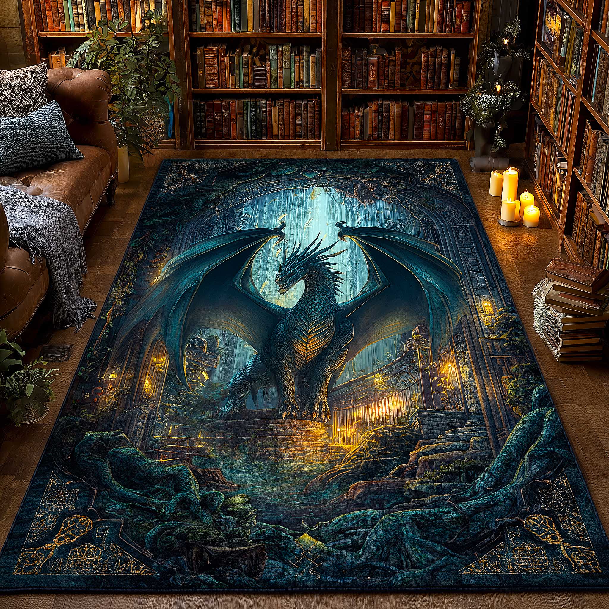 Elder Dragon Area Rug - Non-Slip Washable 3D Print Rug for Living Room & BedroomTVC2108420
