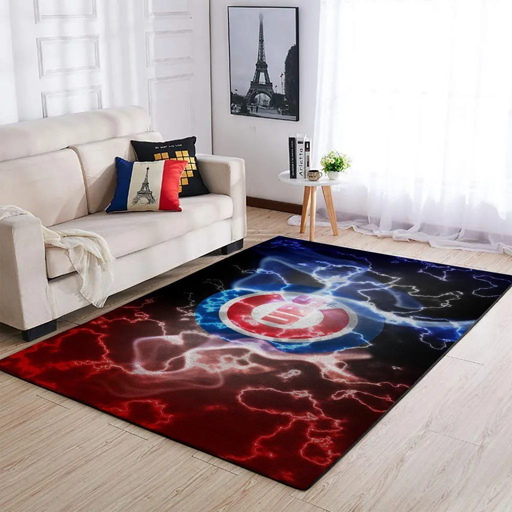 Electric Lightning Pattern Modern Rug for Living Room Black and Red