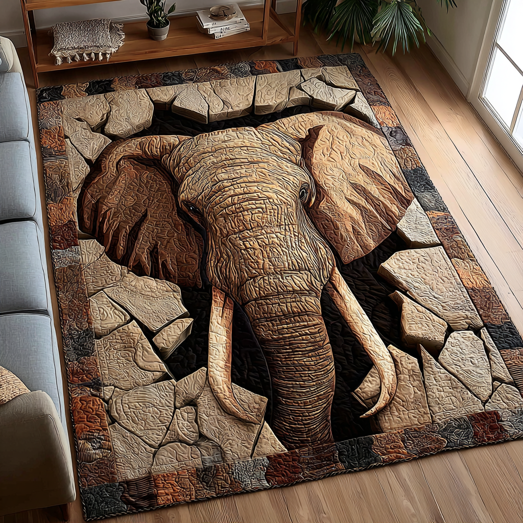 Elephant Dream Area Rug - Non-Slip Washable 3D Print Rug for Living Room & BedroomTVC2108332