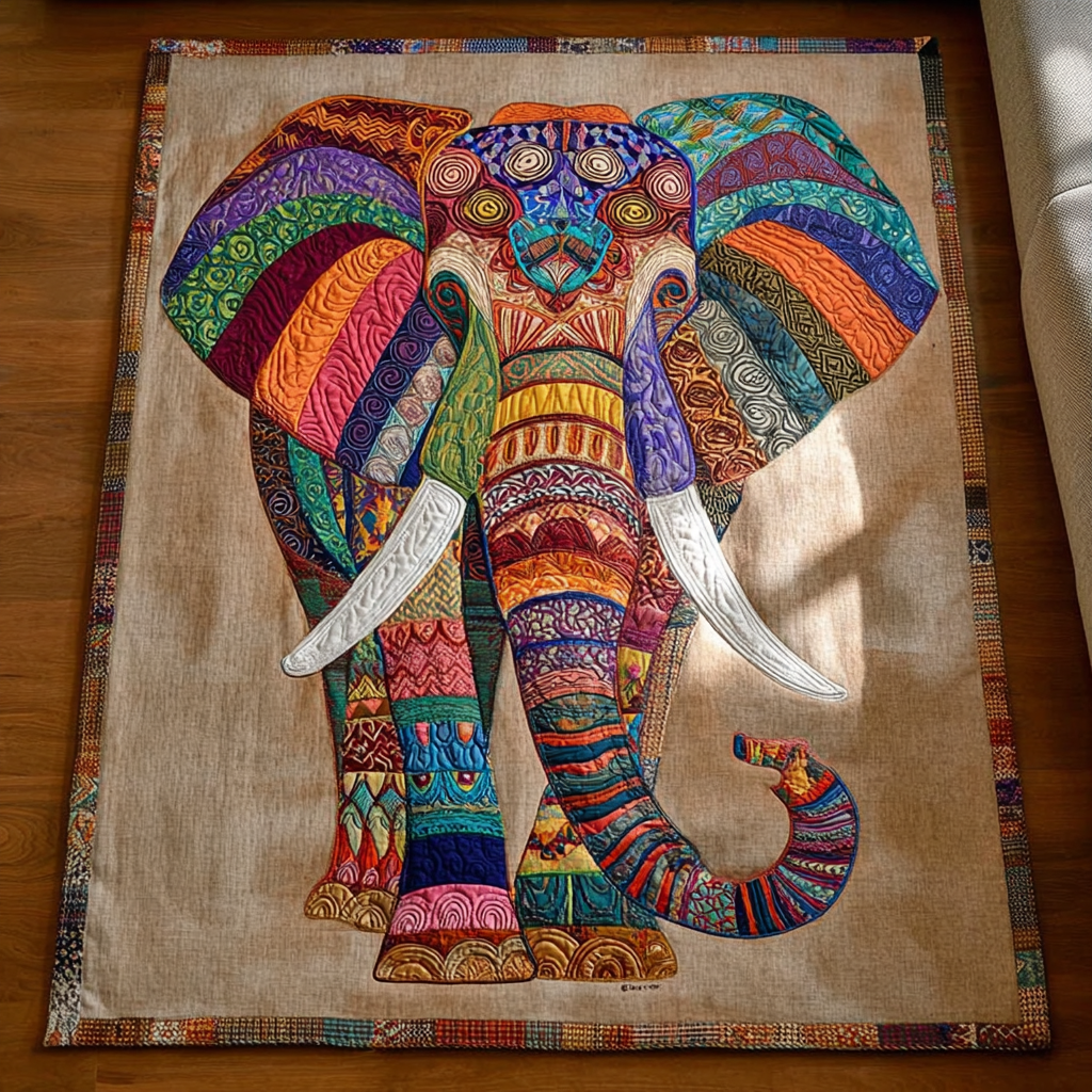 Elephant Path Area Rug - Non-Slip Washable 3D Print Rug for Living Room & BedroomTVC2108332