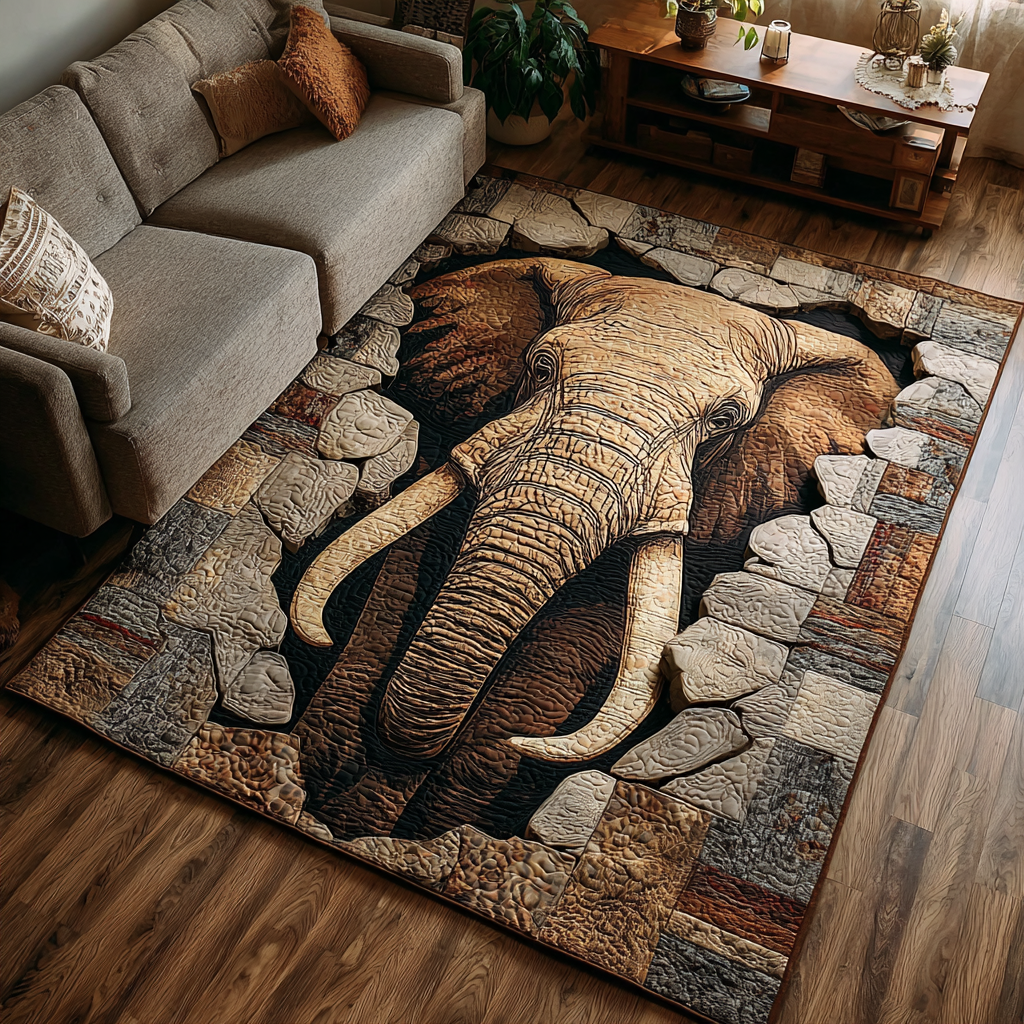 Elephant Spirit Area Rug - Non-Slip Washable 3D Print Rug for Living Room & BedroomTVC2108331