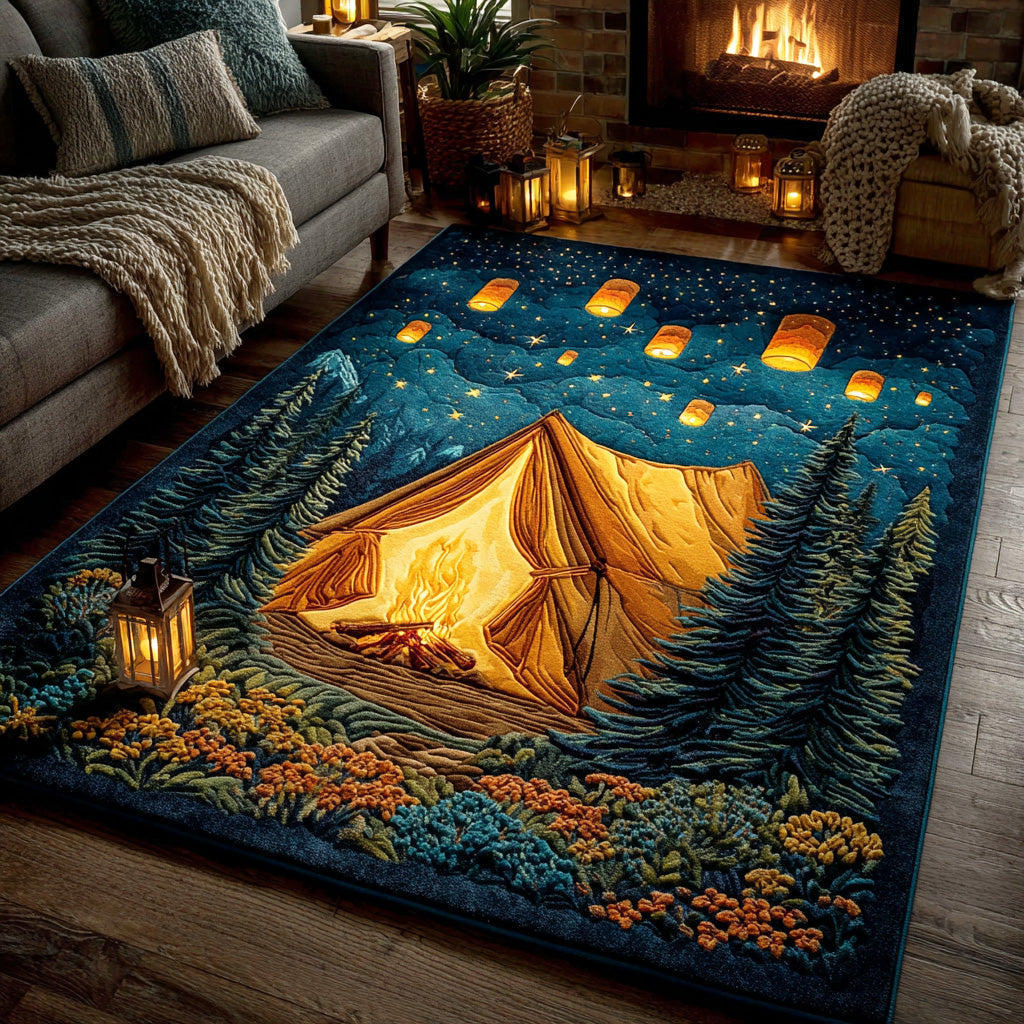 Ember Woods Area Rug - Non-Slip Washable 3D Print Rug for Living Room & BedroomTVC2108331
