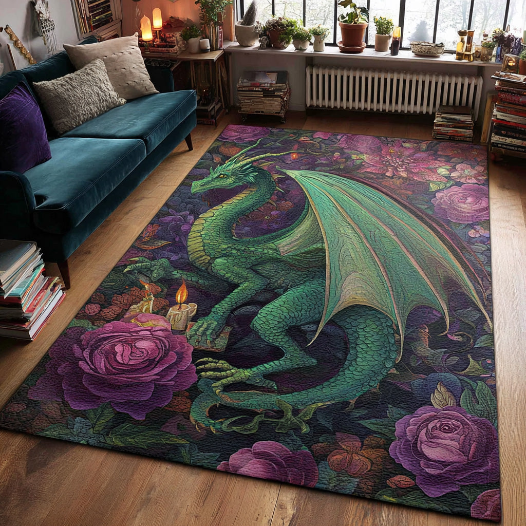 Emerald Blaze Area Rug - Non-Slip Washable 3D Print Rug for Living Room & BedroomTVC2108331