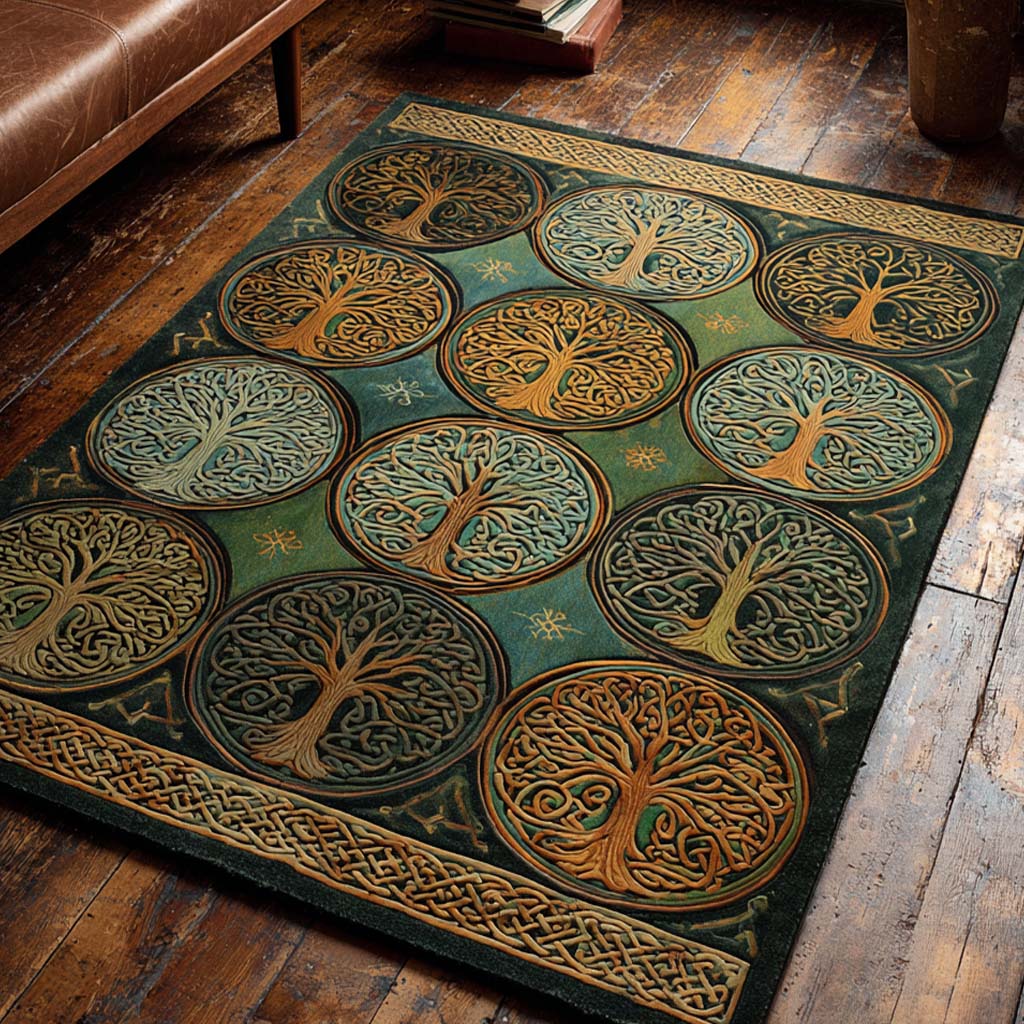 Emerald Circle Area Rug - Non-Slip Washable 3D Print Rug for Living Room & BedroomTVC2108215