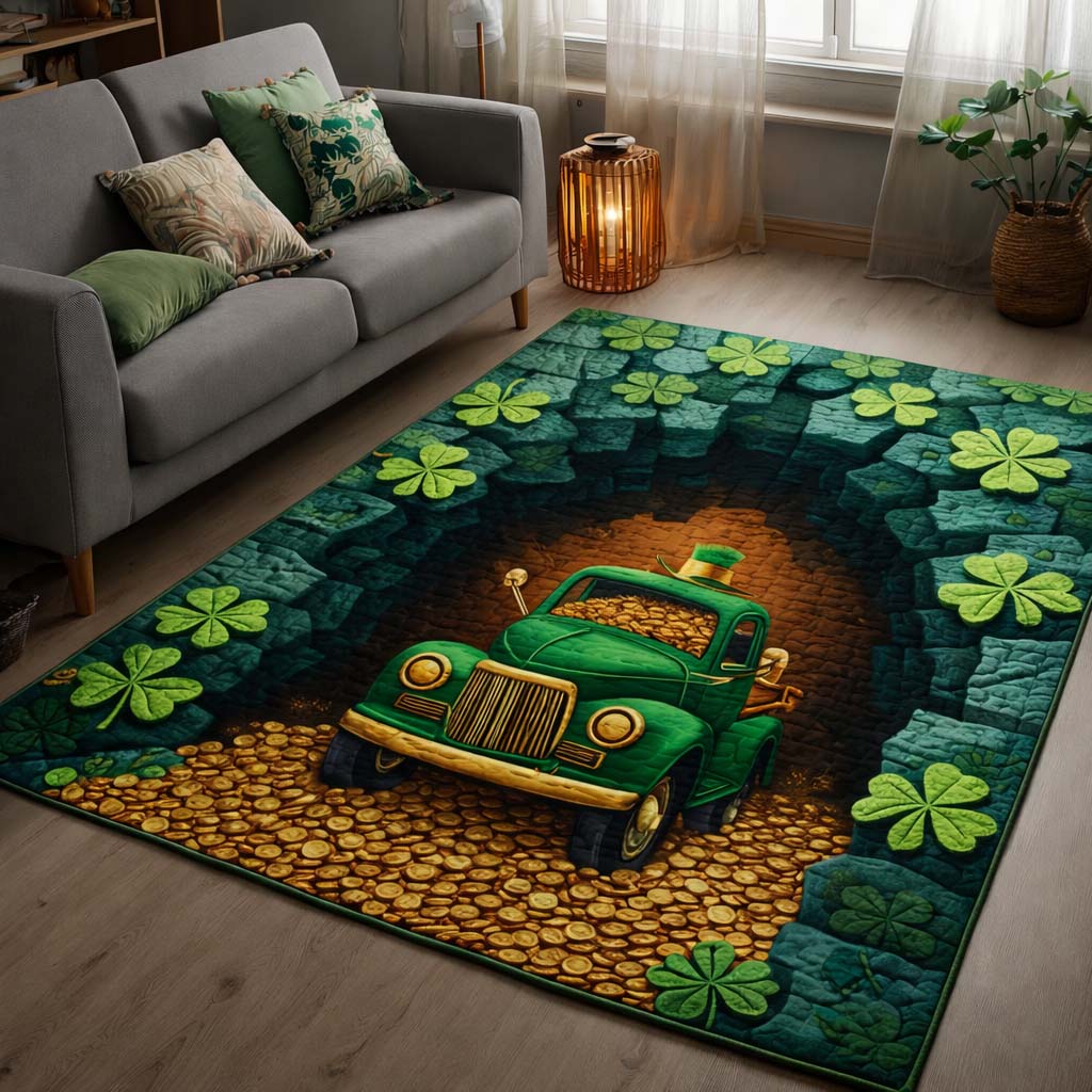 Emerald Gold Cruiser Area Rug - Non-Slip Washable 3D Print Rug for Living Room & BedroomTVC2108420