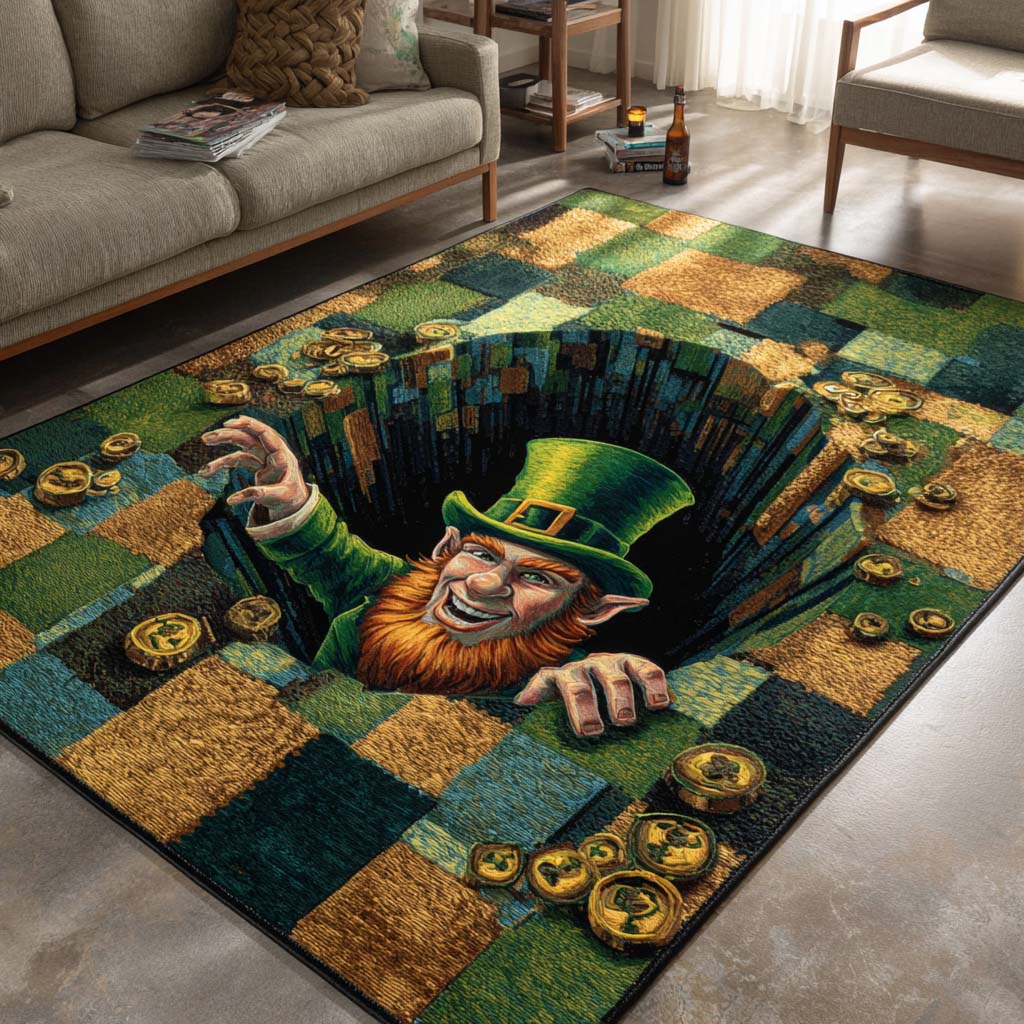 Emerald Grotto Secret Area Rug - Non-Slip Washable 3D Print Rug for Living Room & BedroomTVC2108330