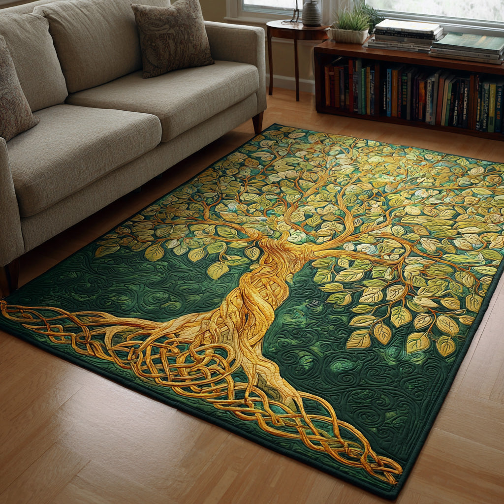 Emerald Halo Area Rug - Non-Slip Washable 3D Print Rug for Living Room & BedroomTVC2108328