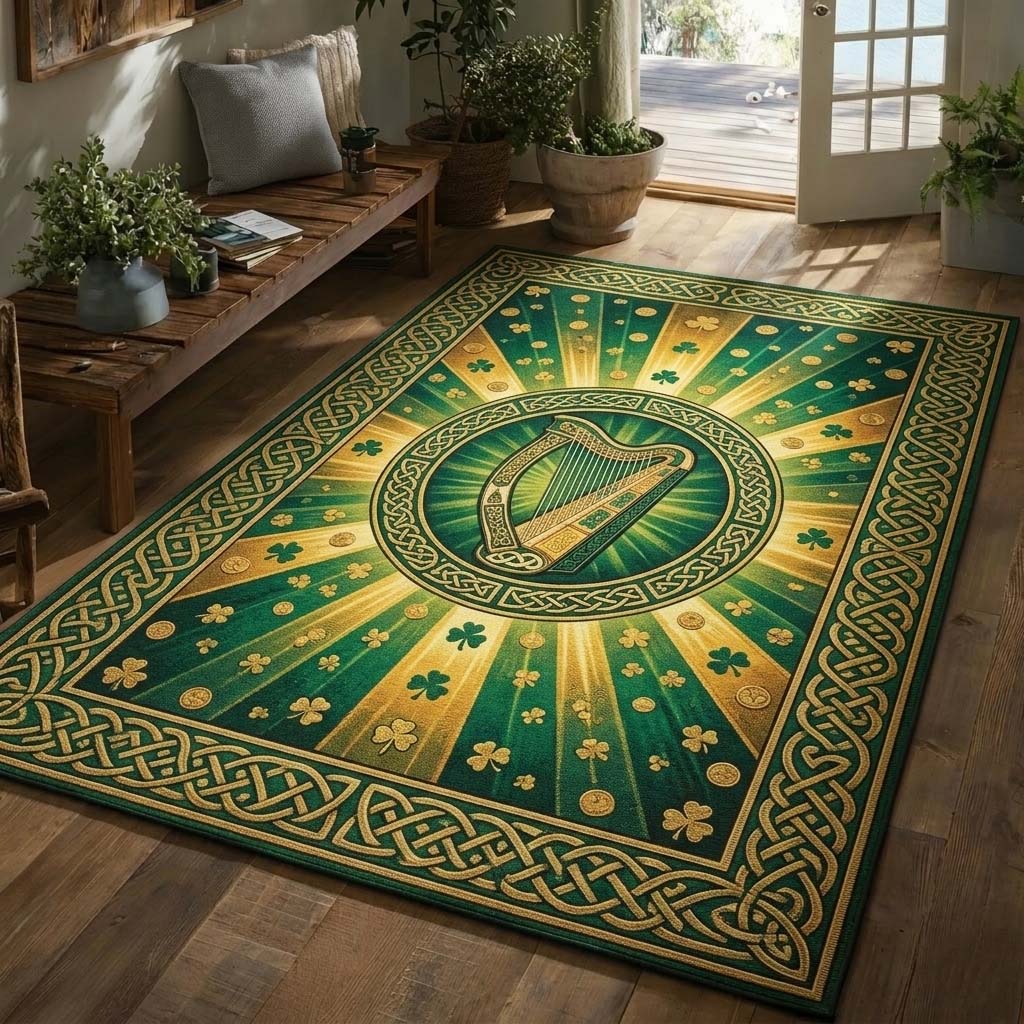 Emerald Harp Area Rug - Non-Slip Washable 3D Print Rug for Living Room & BedroomTVC2108420