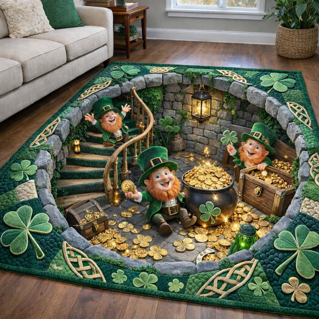 Emerald Heritage Area Rug - Non-Slip Washable 3D Print Rug for Living Room & BedroomTVC2108420
