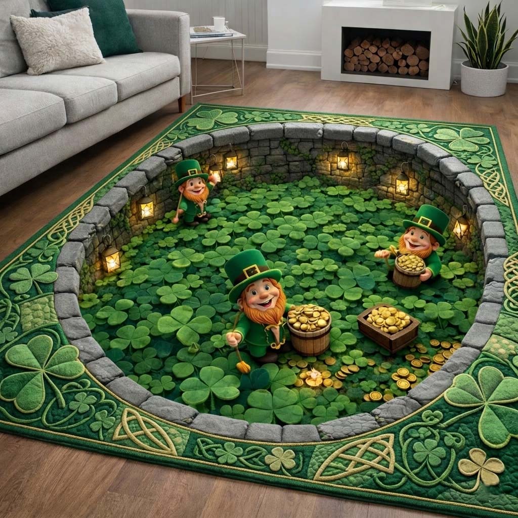 Emerald Serenity Area Rug - Non-Slip Washable 3D Print Rug for Living Room & BedroomTVC2108420