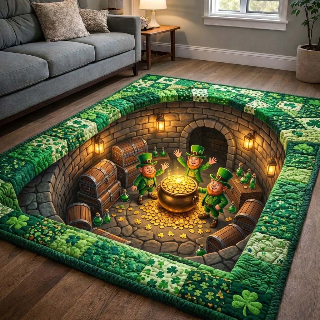 Emerald Vault Area Rug - Non-Slip Washable 3D Print Rug for Living Room & BedroomTVC2108420