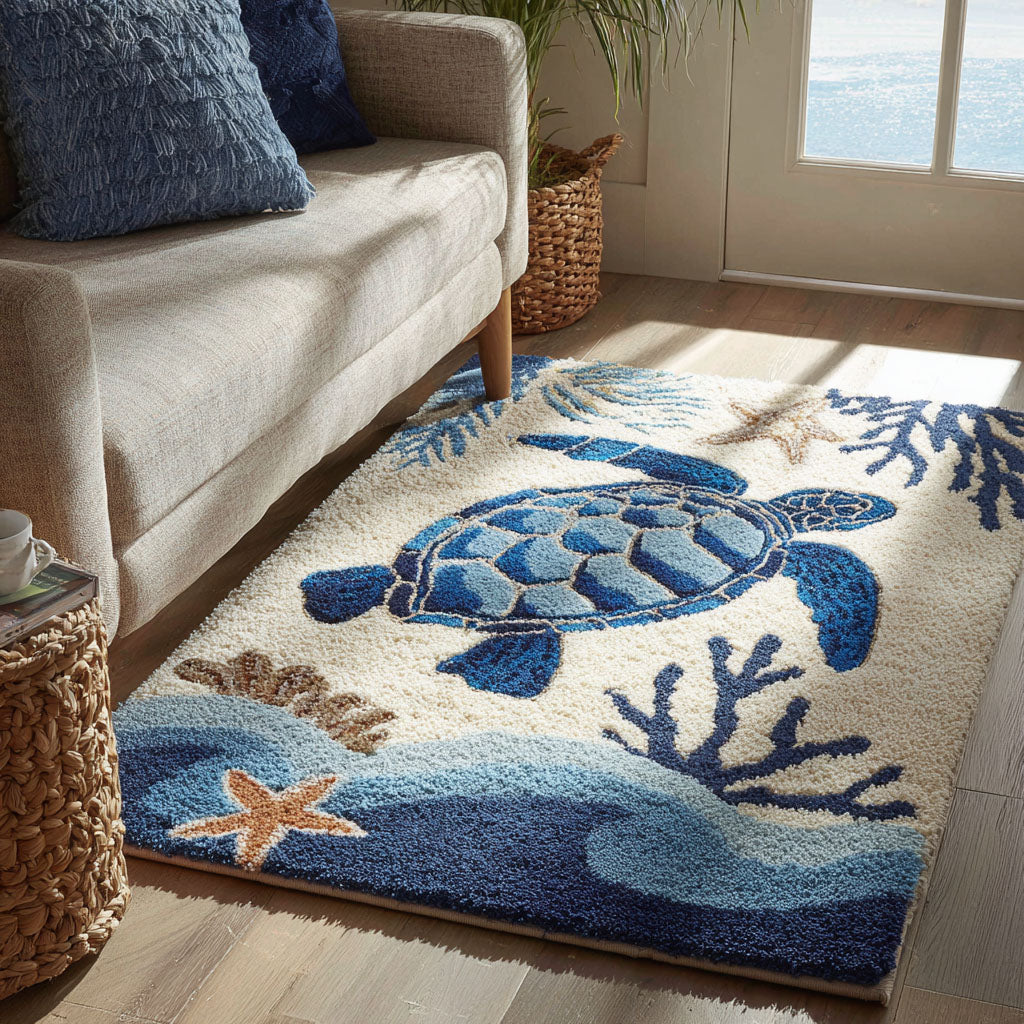 Emerald Wave Rider Area Rug - Non-Slip Washable 3D Print Rug for Living Room & BedroomTVC2108328