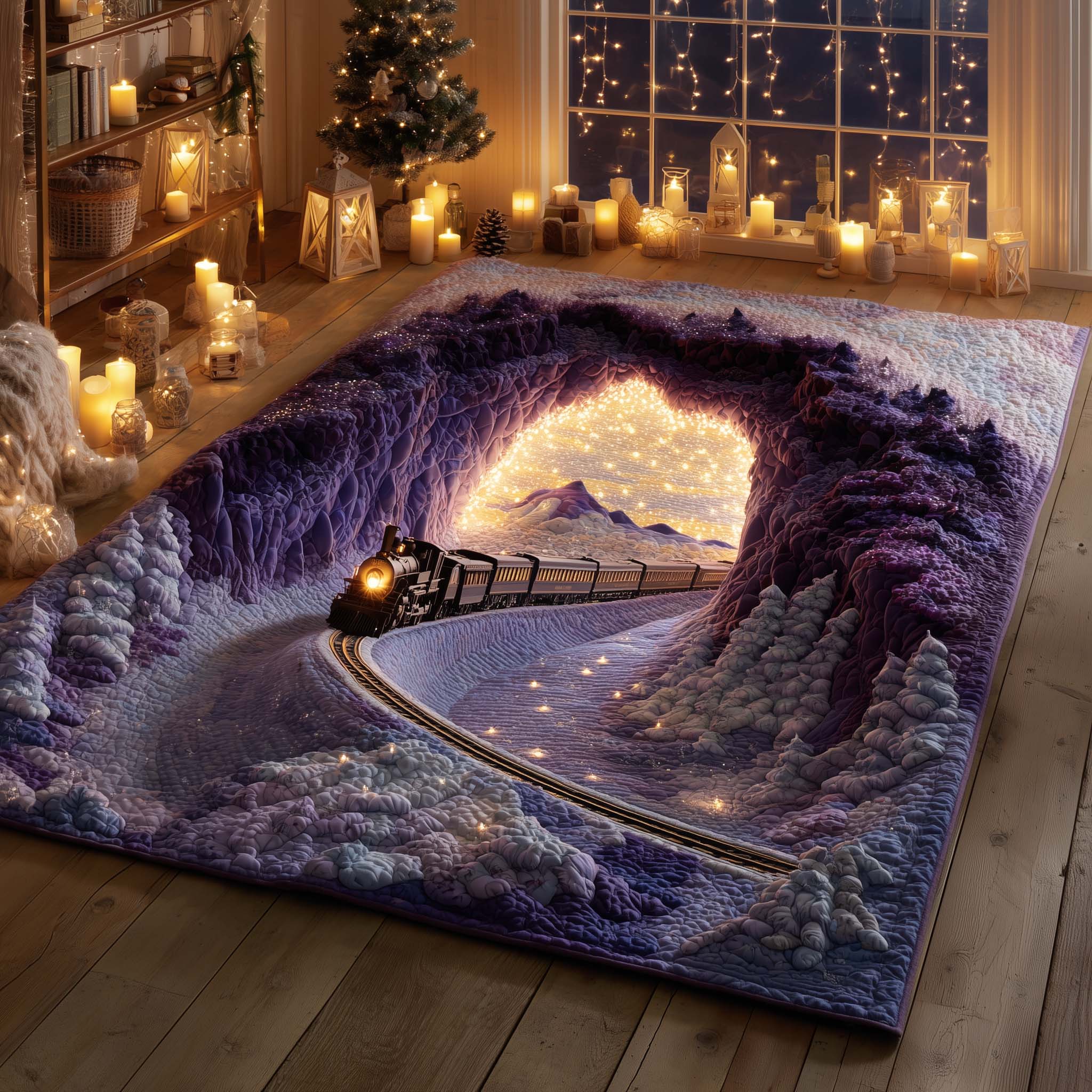 Enchanted Winter Rail Area Rug - Non-Slip Washable 3D Print Rug for Living Room & BedroomTVC2108420