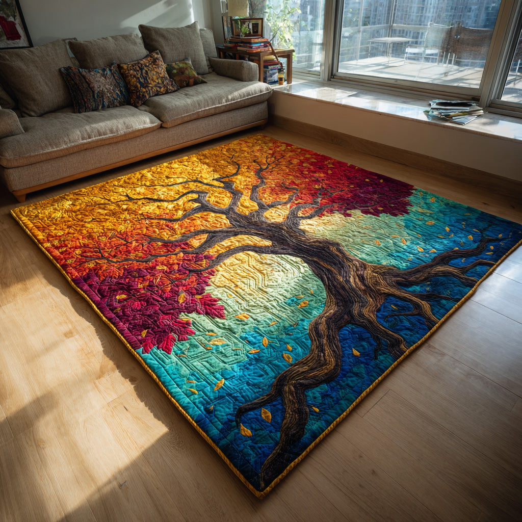 Equinox Tree Area Rug - Non-Slip Washable 3D Print Rug for Living Room & BedroomTVC2108327