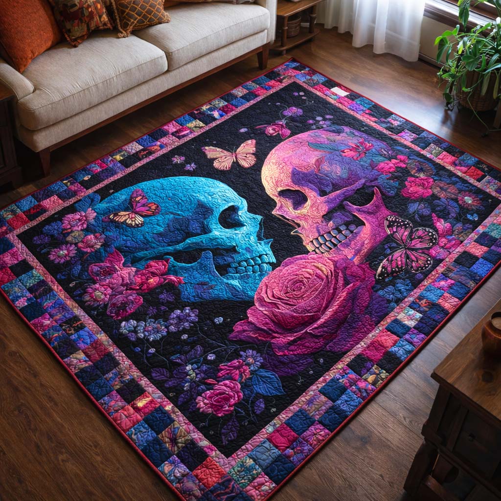 Eternal Love Skulls Area Rug - Non-Slip Washable 3D Print Rug for Living Room & BedroomTVC2108419