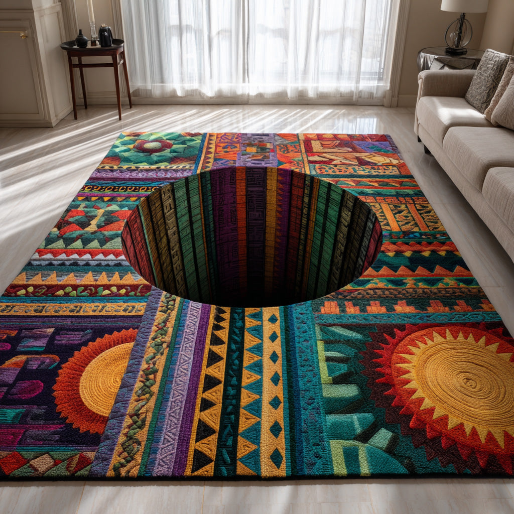 Eternal Spiral Area Rug - Non-Slip Washable 3D Print Rug for Living Room & BedroomTVC2108327