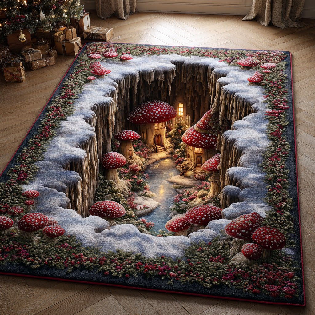 Fairy Mushroom Grove Area Rug - Non-Slip Washable 3D Print Rug for Living Room & BedroomTVC2108326