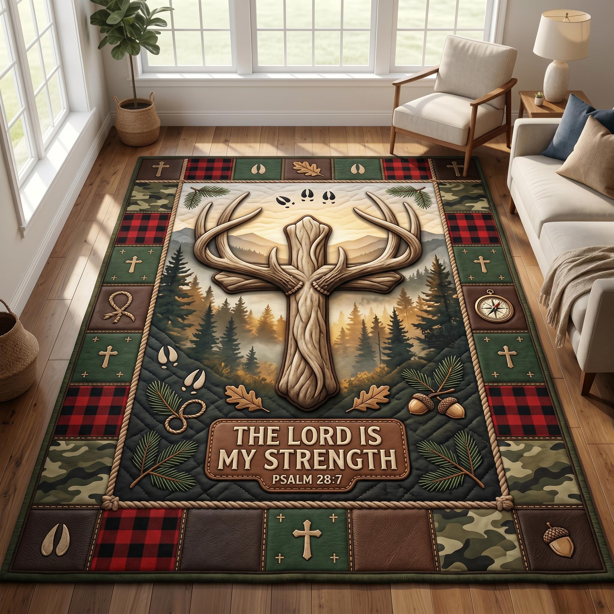 Faith Outdoors Faith Area Rug - Non-Slip Washable 3D Print Rug for Living Room & BedroomTVC2108419