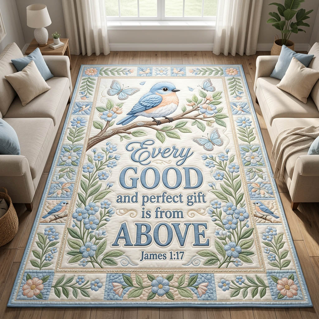 Faithful Floral Bible Verse Area Rug - Non-Slip Washable 3D Print Rug for Living Room & BedroomTVC2108224