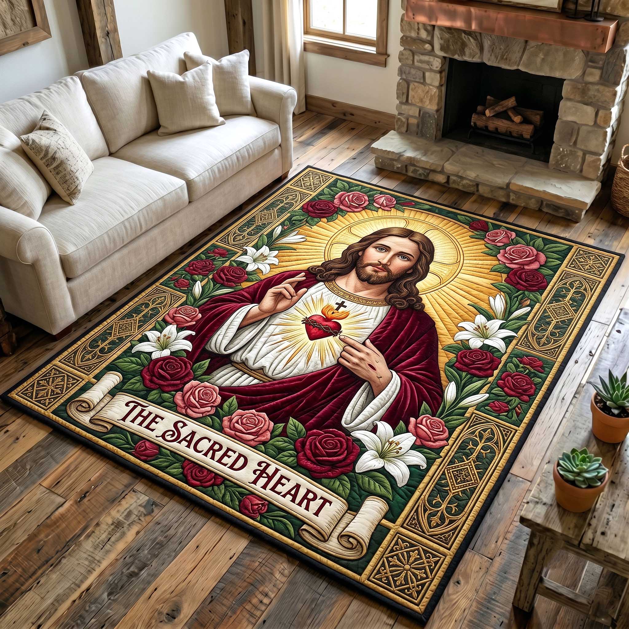 Faithful Savior Faith Area Rug - Non-Slip Washable 3D Print Rug for Living Room & BedroomTVC2108419