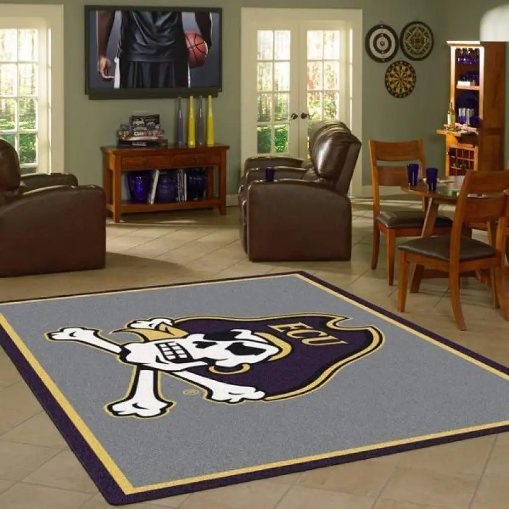Fcu Pirates Rug for Game Room Living Room Decor Purple and Gray