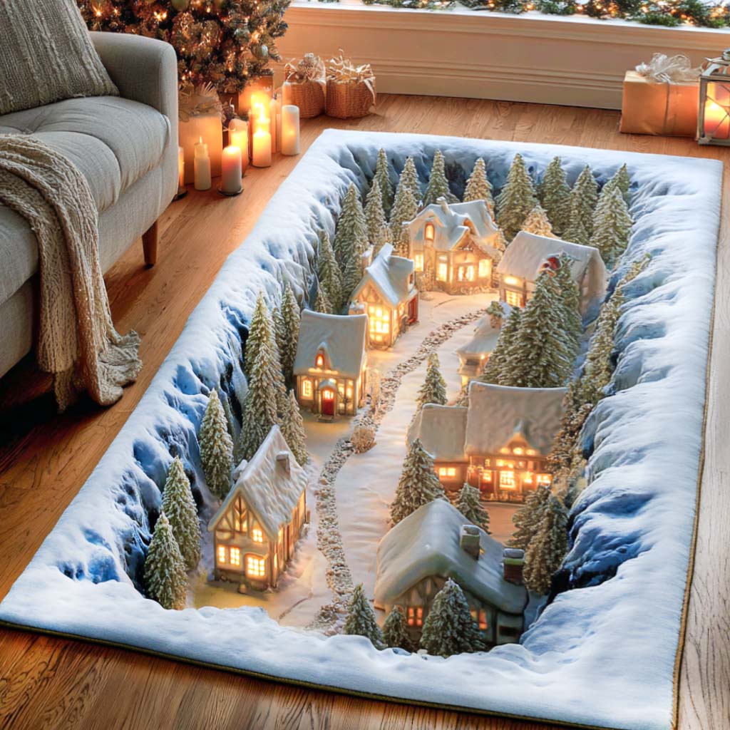 Festive Journey Area Rug - Non-Slip Washable 3D Print Rug for Living Room & BedroomTVC2108326