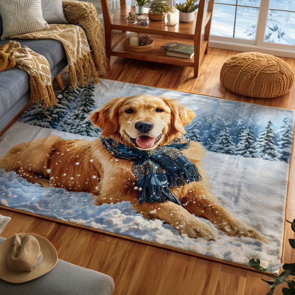 Festive Pup Area Rug - Non-Slip Washable 3D Print Rug for Living Room & BedroomTVC2108326