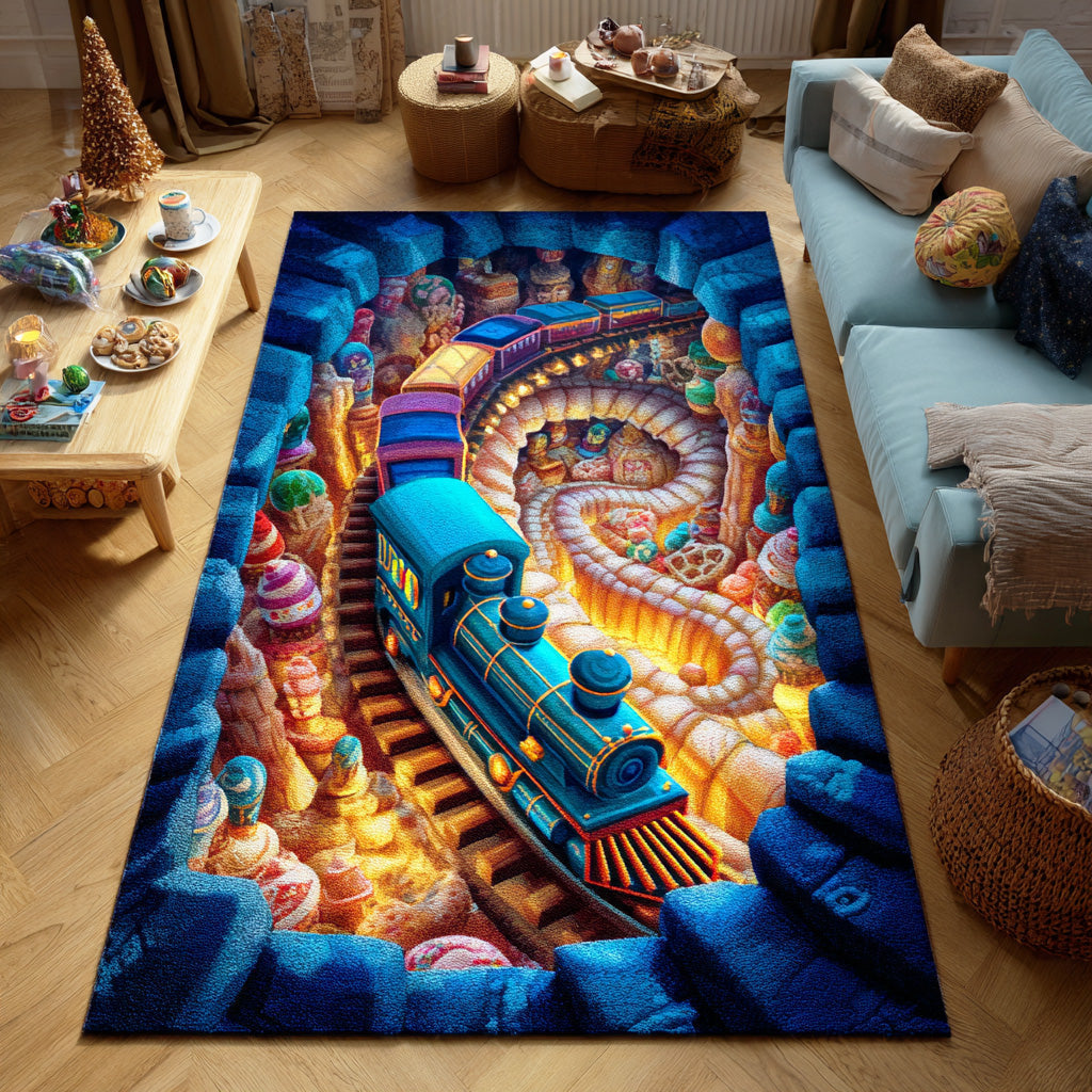 Festive Steamline Area Rug - Non-Slip Washable 3D Print Rug for Living Room & BedroomTVC2108326
