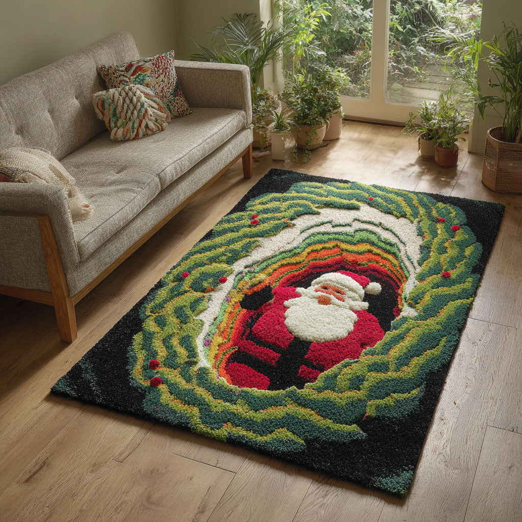 Festive Tunnel Area Rug - Non-Slip Washable 3D Print Rug for Living Room & BedroomTVC2108326