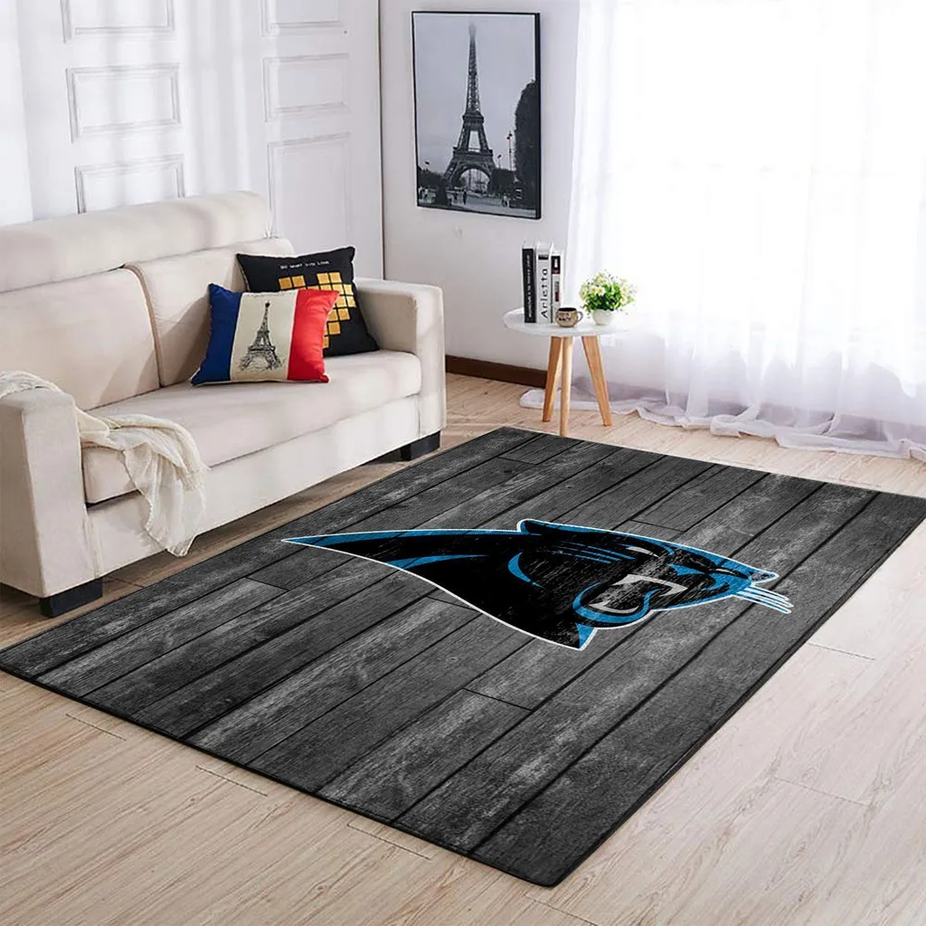 Fierce Panther Living Room Floor Mat Rug Black and Blue