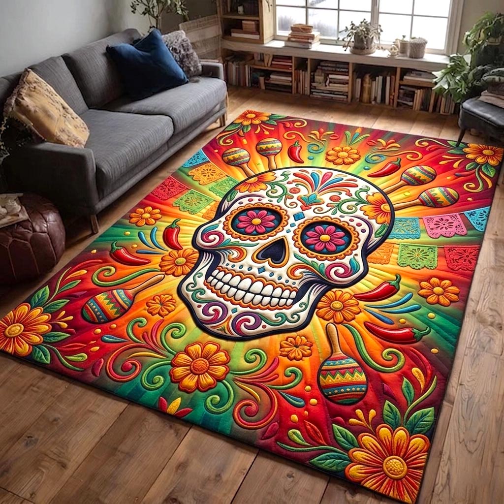Fiesta Cultura Area Rug - Non-Slip Washable 3D Print Rug for Living Room & BedroomTVC2108418