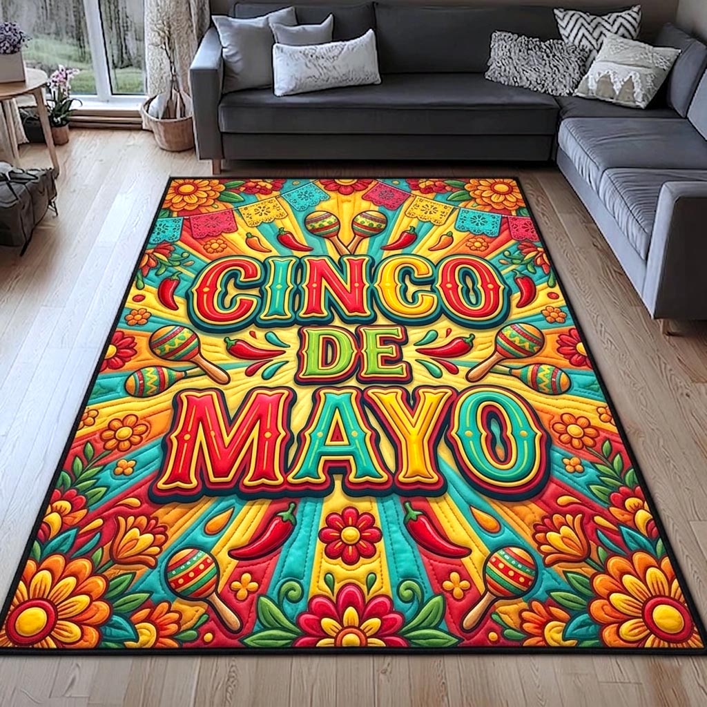Fiesta Nights Area Rug - Non-Slip Washable 3D Print Rug for Living Room & BedroomTVC2108418